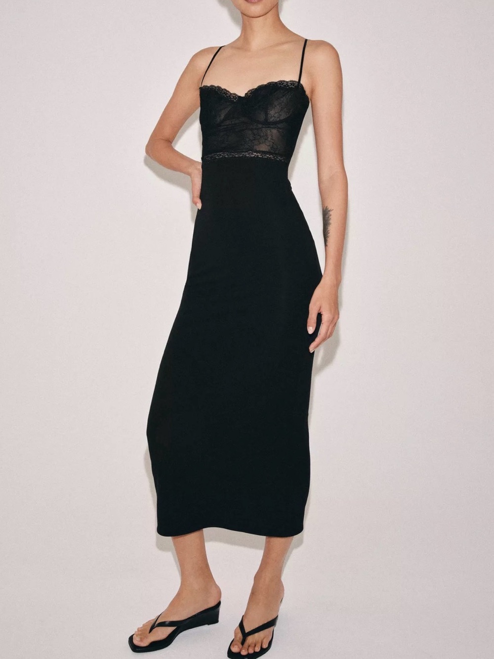 NWT ZARA COMBINATION LACE DRESS SIZE M